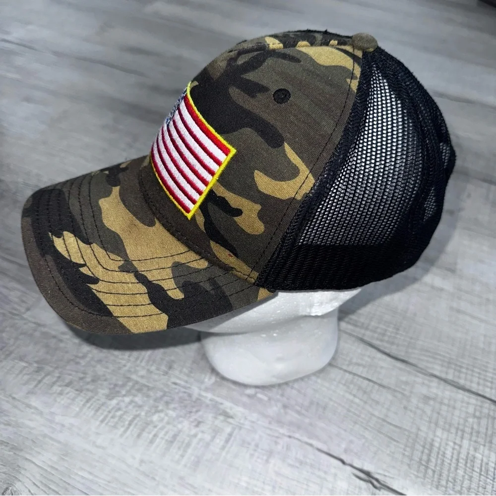 Camouflage American Flag Snapback Trucker Hat Cap- Ugly Stuff Supply Brand Camo